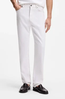 Five-Pocket-Jeans aus weißem Stretch-Denim
