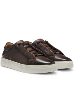 Gary Sneakers aus gebürstetem Leder mit elastischen Schnürsenkeln
