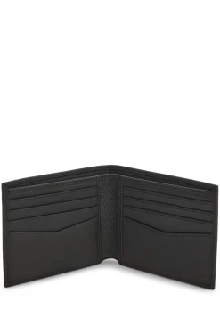 Geldbörse aus genarbtem Leder mit Logo-Schriftzug