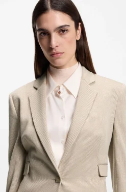 Gemusterter Slim-Fit Blazer aus Performance-Stretch-Jersey