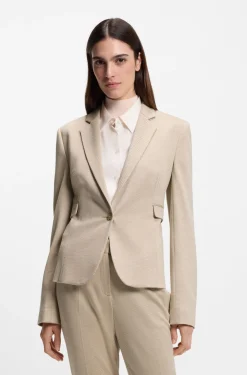 Gemusterter Slim-Fit Blazer aus Performance-Stretch-Jersey