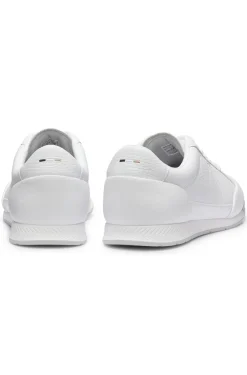 Genarbte Ledersneakers mit Sohle im Fischgrätmuster