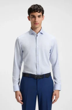 Gestreiftes Slim-Fit Business-Hemd aus Baumwolle