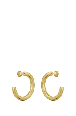 Goldfarbene Creolen mit Logo-Detail