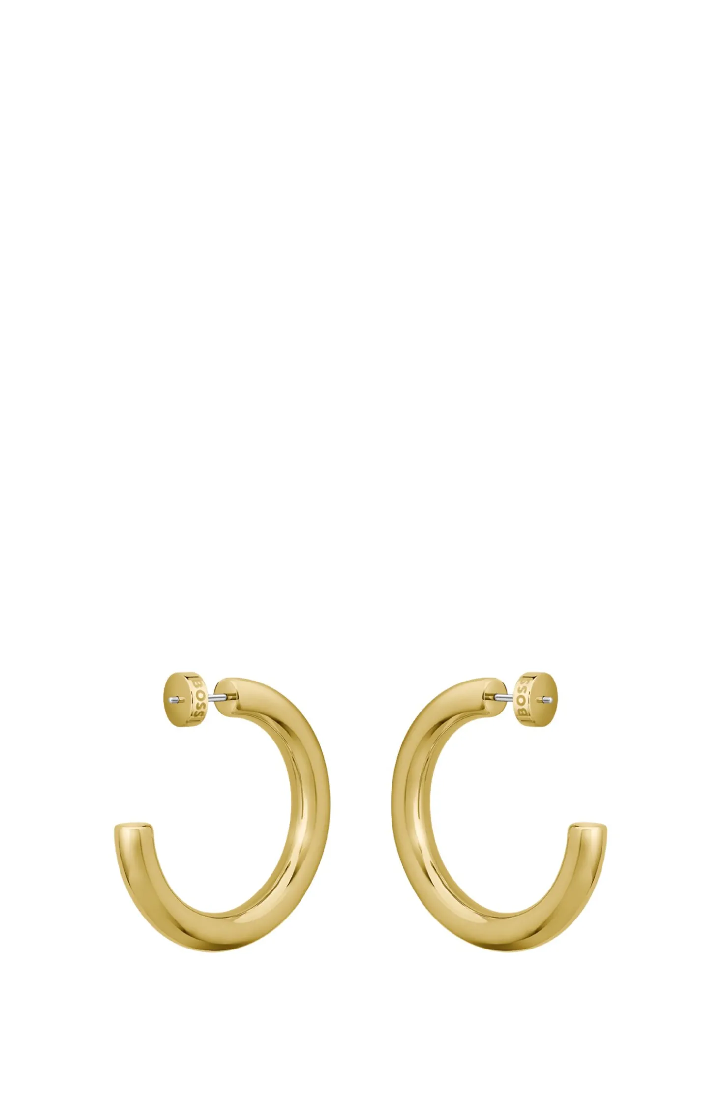 Goldfarbene Creolen mit Logo-Detail