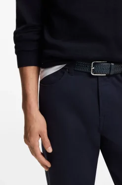 Gürtel aus gewebtem Leder mit Dornschließe