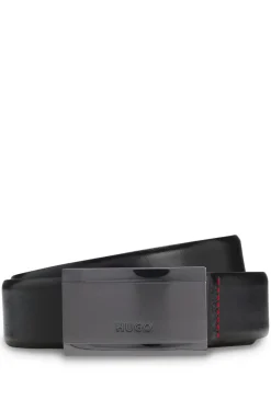 Gürtel aus italienischem Leder mit Logo-Gravur an der Koppelschließe