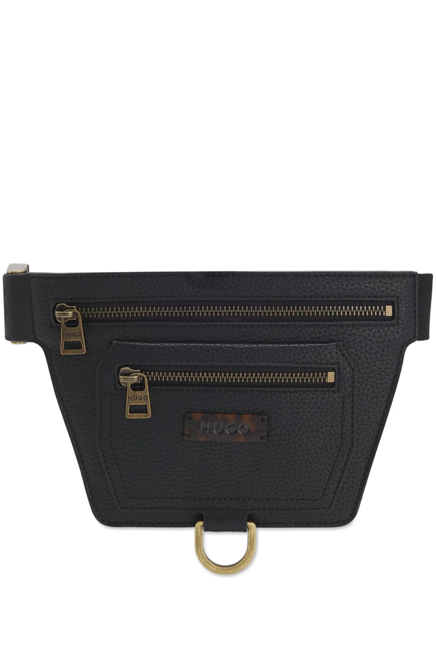 Gürteltasche mit Narbung und Hardware im Antik-Gold-Effekt