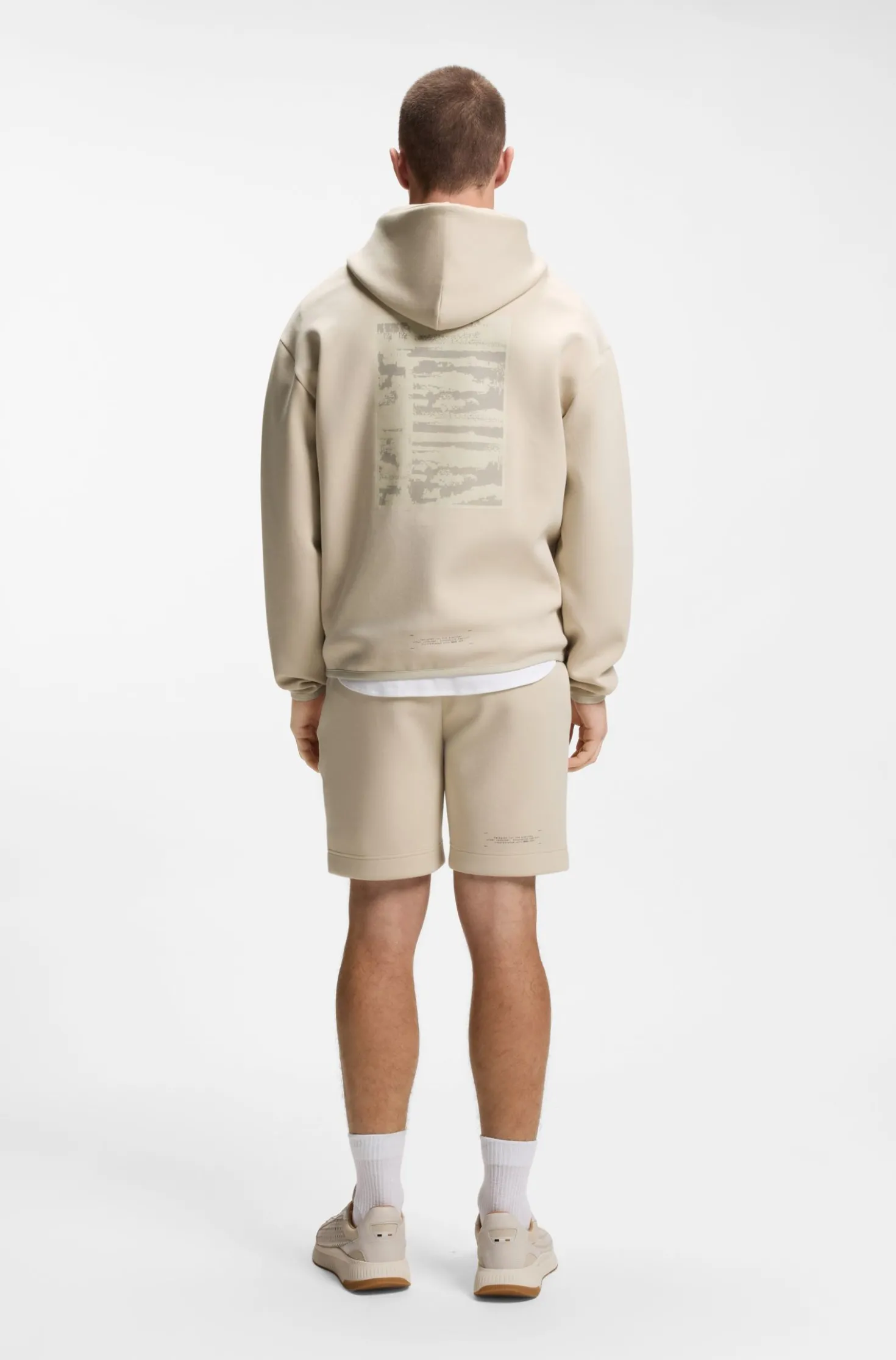 Hoodie aus Baumwoll-Mix mit reflektierender Grafik