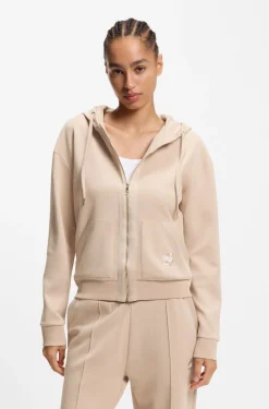 Hoodie aus Baumwoll-Mix mit Reißverschluss und Double-B-Monogramm