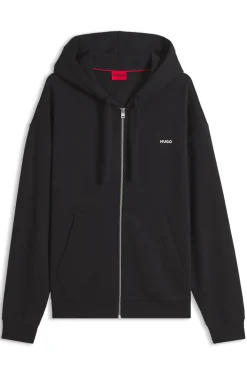 Hoodie aus Baumwoll-Terry mit Reißverschluss und Logo-Schriftzug