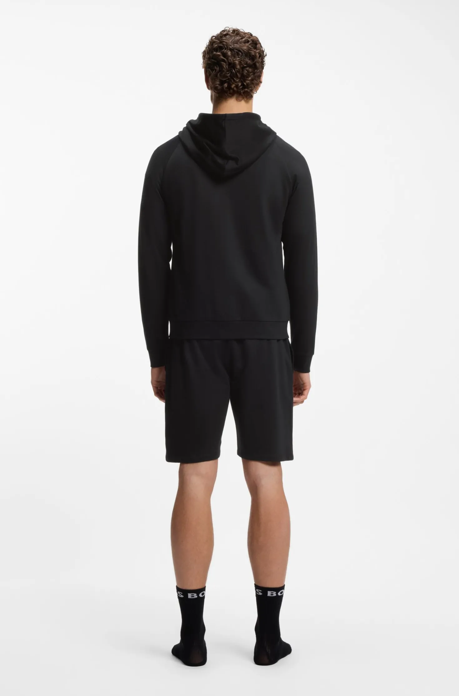 Hoodie aus Baumwoll-Terry mit kontrastfarbenem Reißverschluss