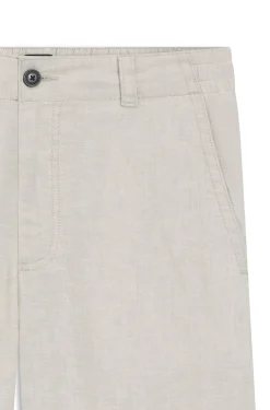 Hose aus Leinen-Mix mit Logo-Detail
