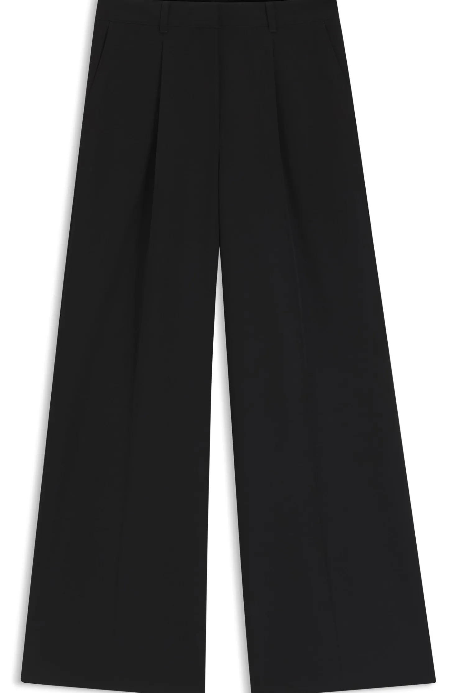 Hose aus Stretch-Gewebe mit weitem Beinverlauf