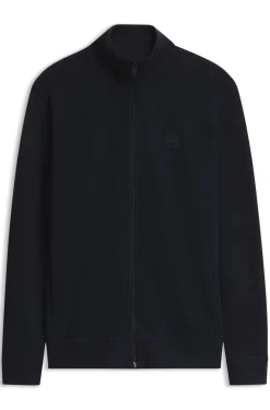 Jacke aus Baumwoll-Terry mit Logo-Patch