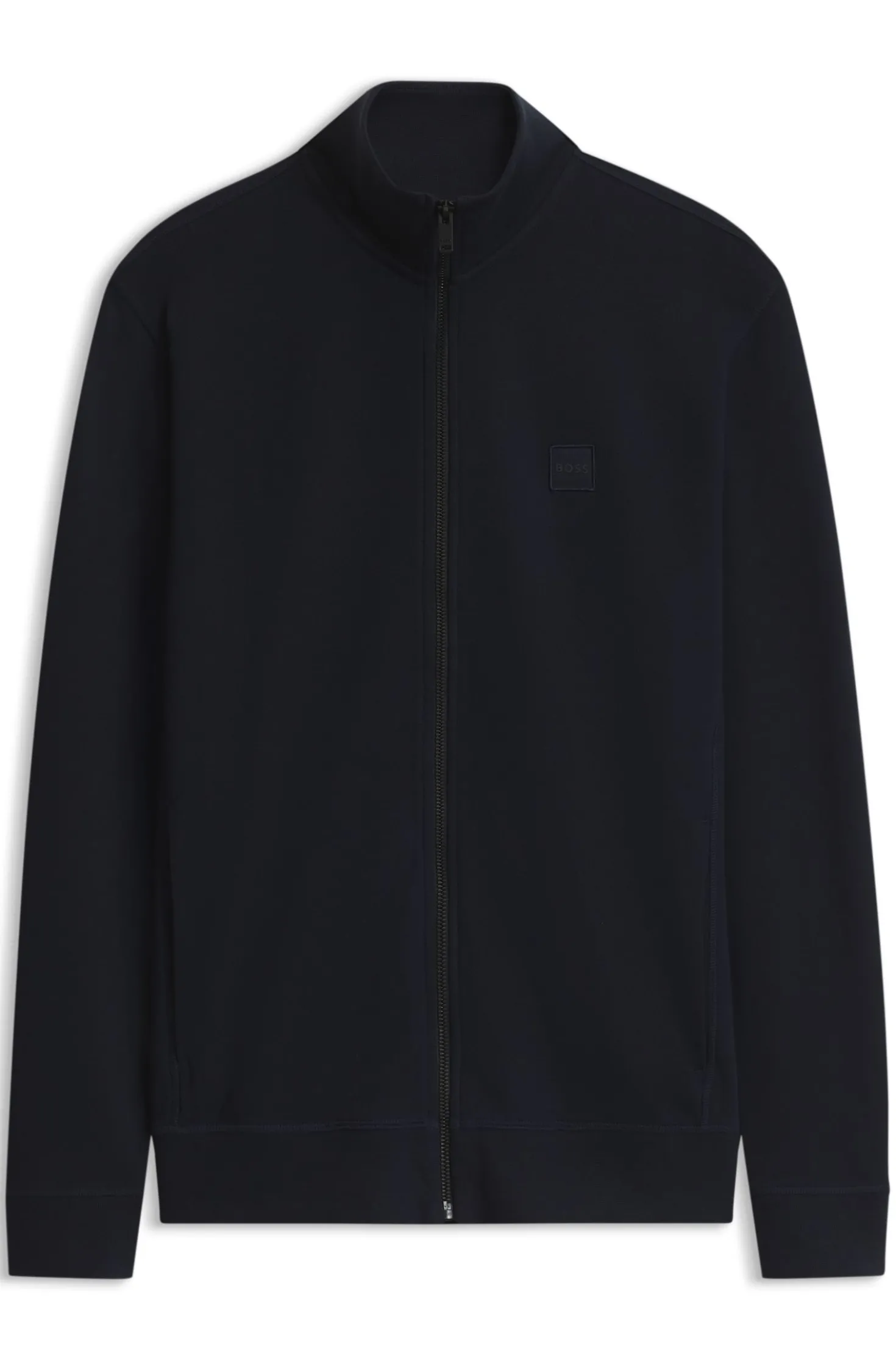 Jacke aus Baumwoll-Terry mit Logo-Patch