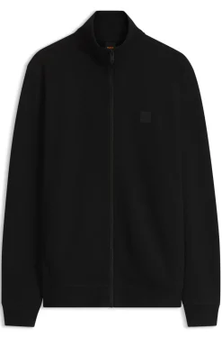 Jacke aus Baumwoll-Terry mit Logo-Patch