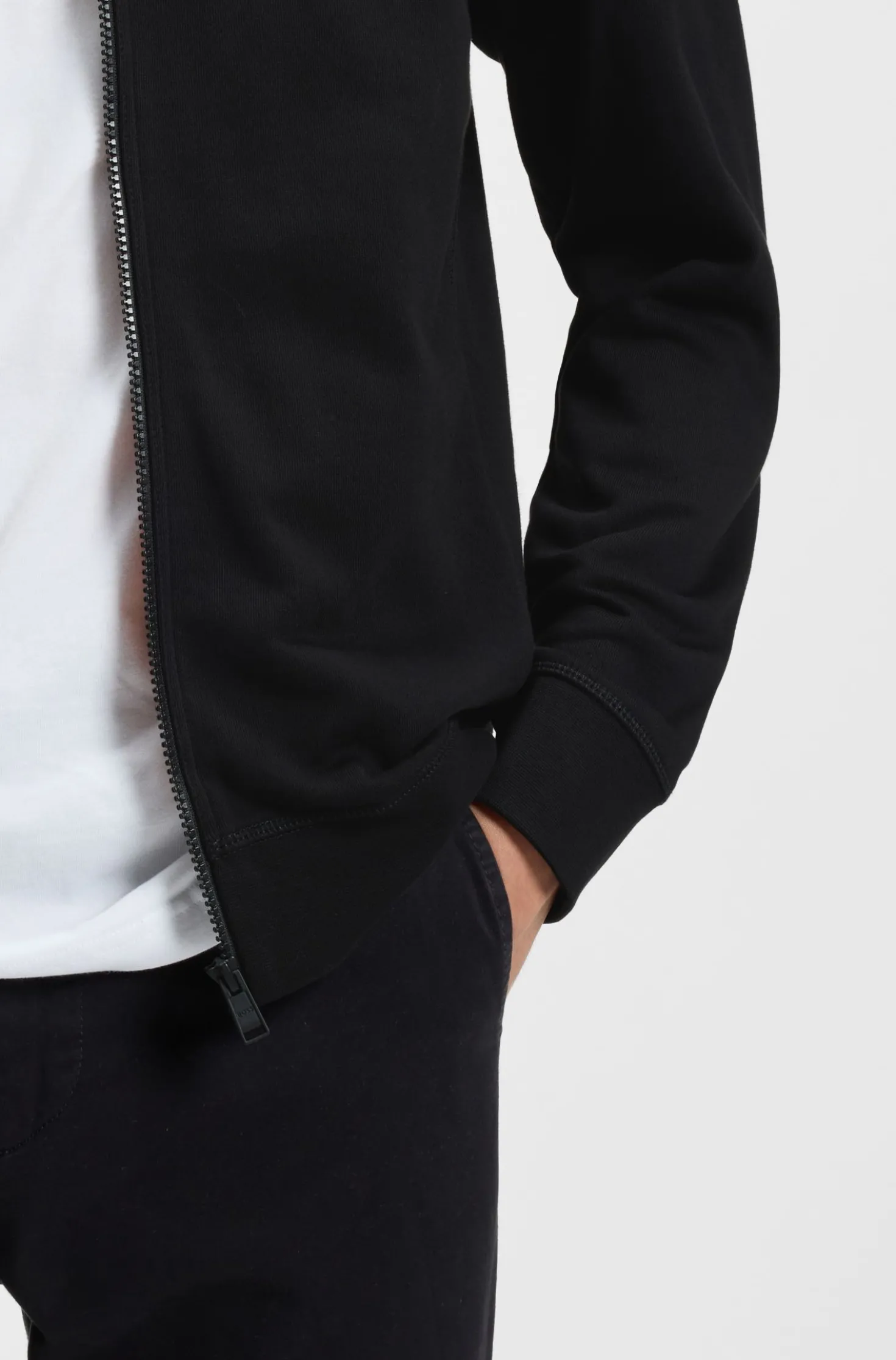 Jacke aus Baumwoll-Terry mit Logo-Patch