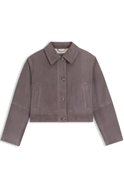 Jacke aus Veloursleder im Trucker-Stil