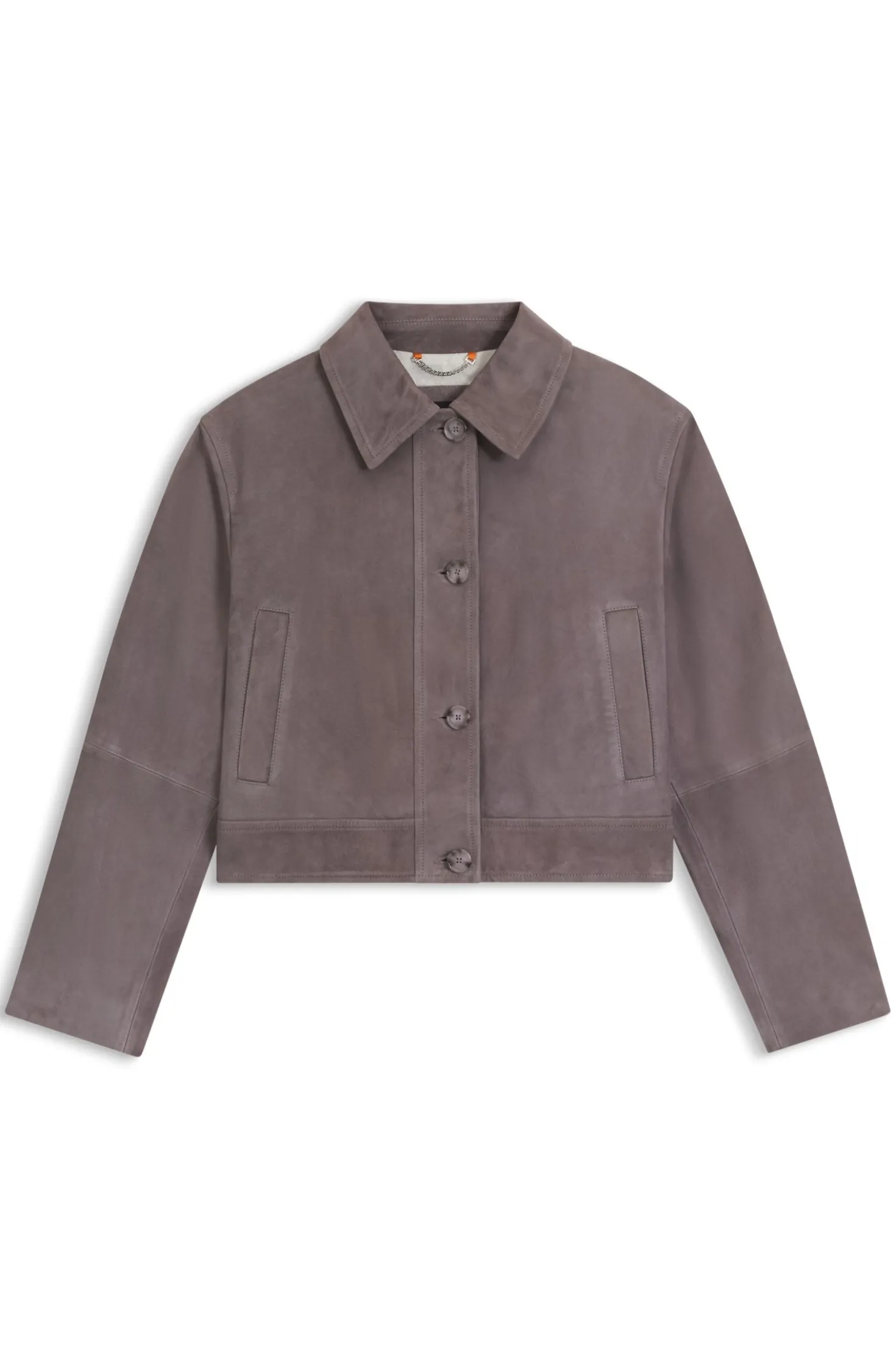 Jacke aus Veloursleder im Trucker-Stil