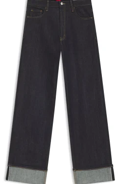 Jeans aus japanischem Selvedge-Denim mit weitem Beinverlauf