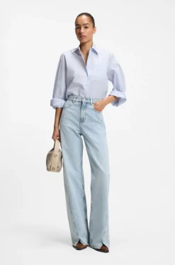 Jeans mit hohem Bund und weitem Beinverlauf
