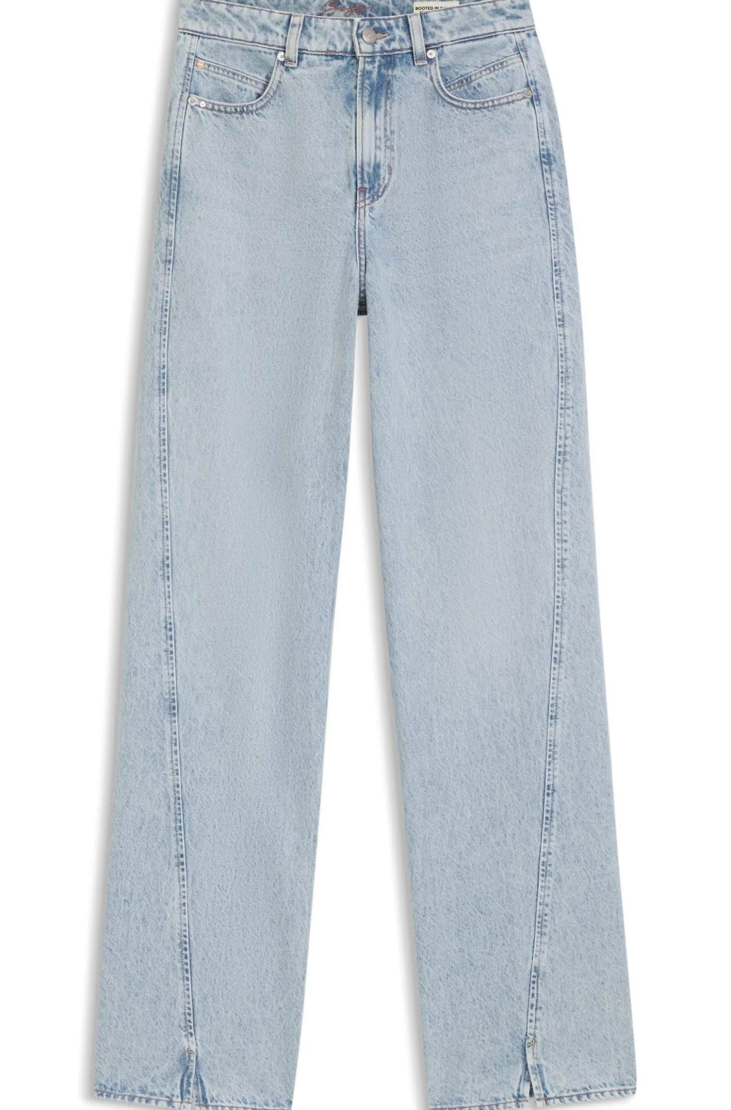 Jeans mit hohem Bund und weitem Beinverlauf