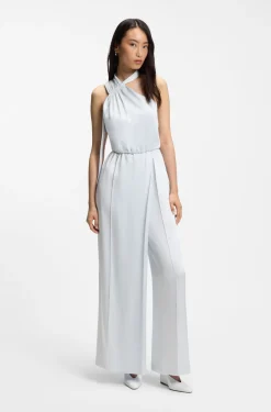 Jumpsuit mit One-Shoulder und Wickelfront