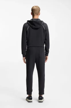 Kapuzenjacke aus Baumwoll-Mix mit Paspeln