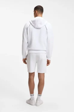 Kapuzenjacke aus Baumwoll-Mix mit Paspeln