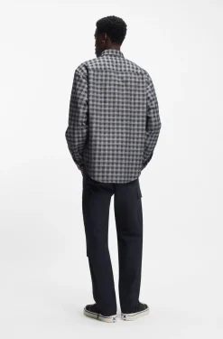 Kariertes Oversized Hemd aus Baumwoll-Twill