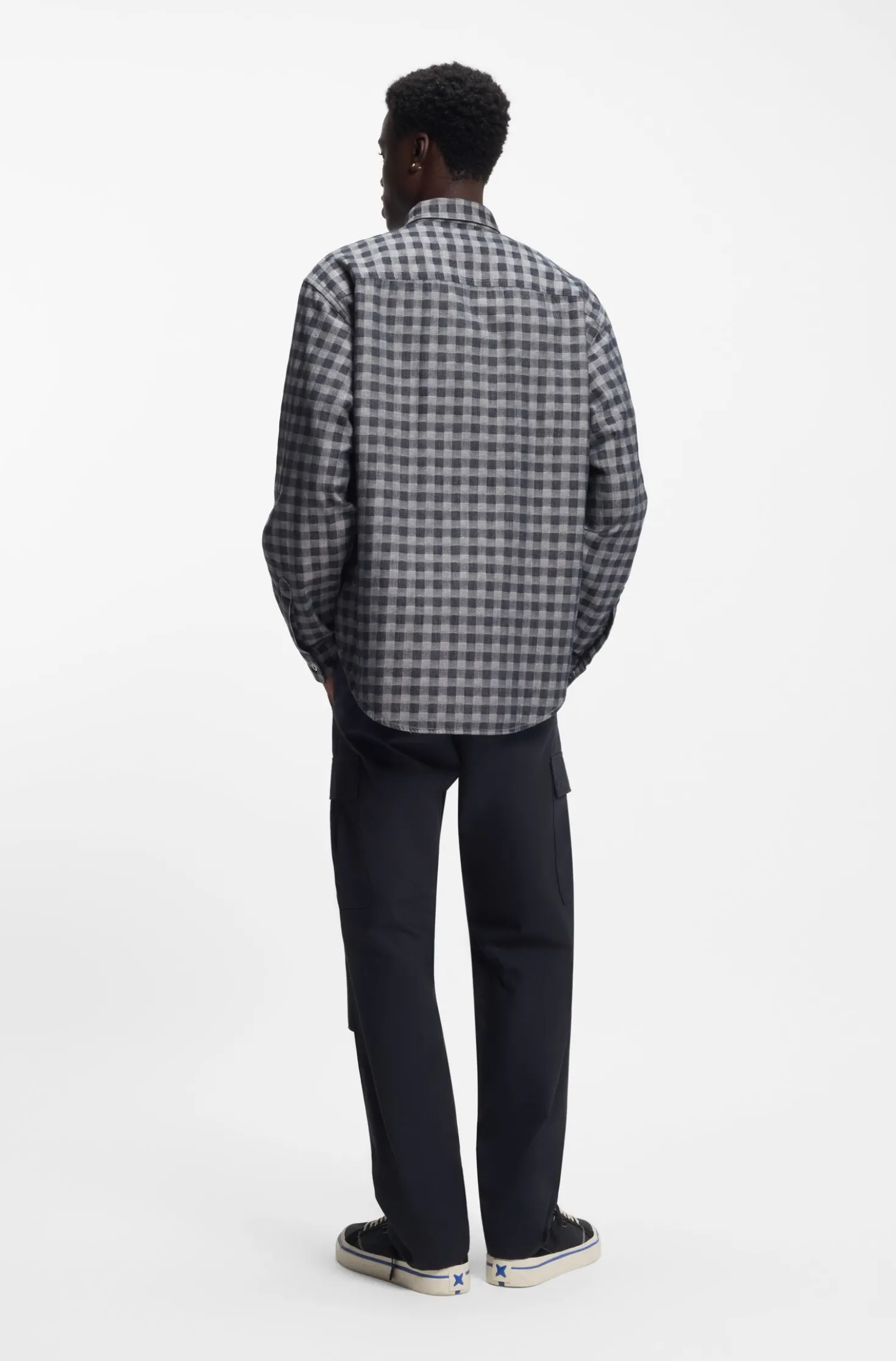 Kariertes Oversized Hemd aus Baumwoll-Twill
