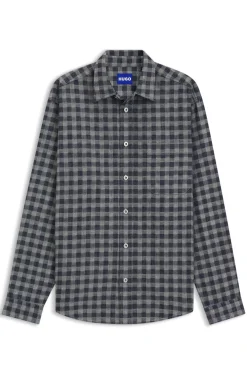 Kariertes Oversized Hemd aus Baumwoll-Twill