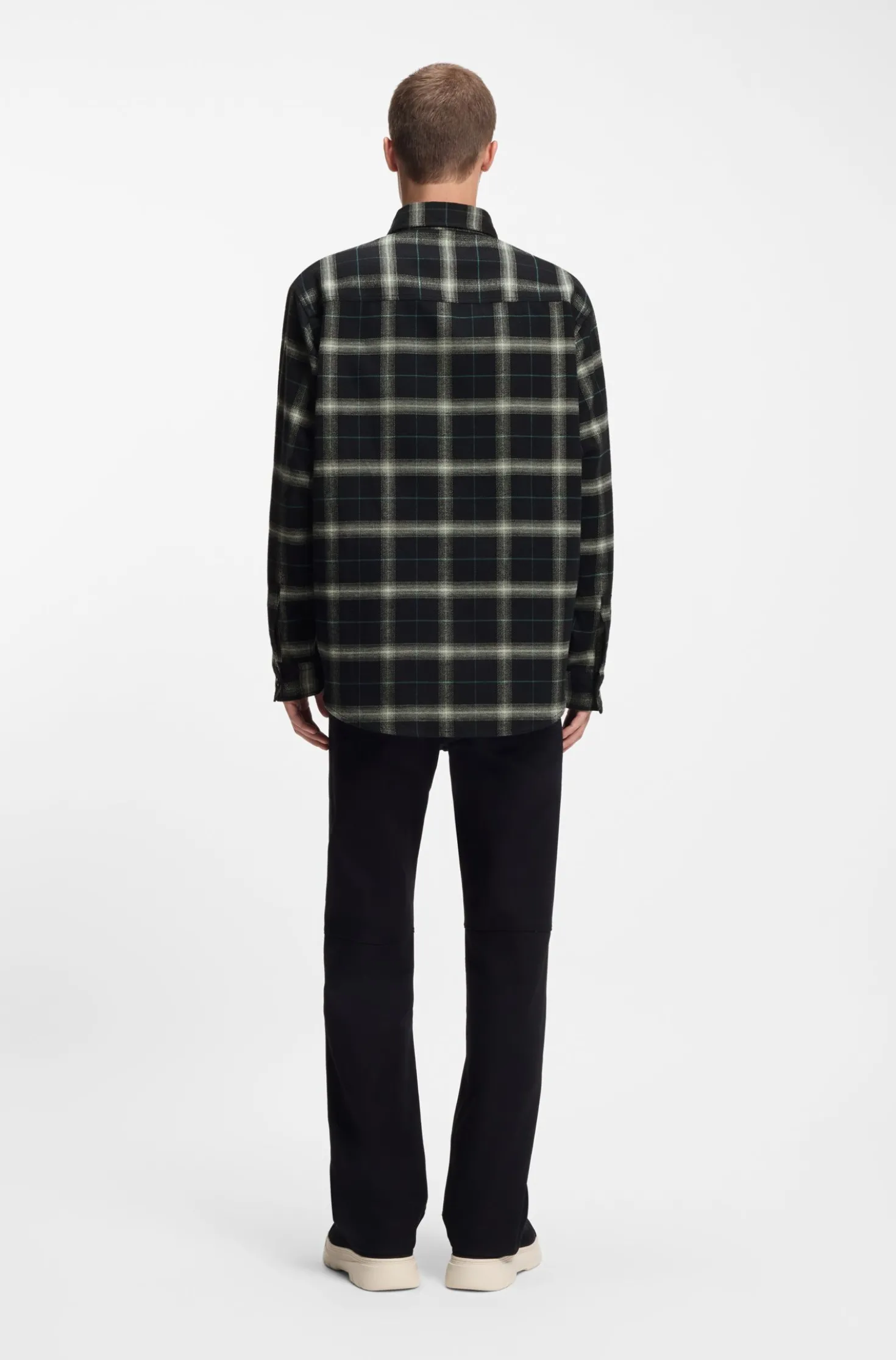 Kariertes Oversized Overshirt aus Baumwoll-Twill