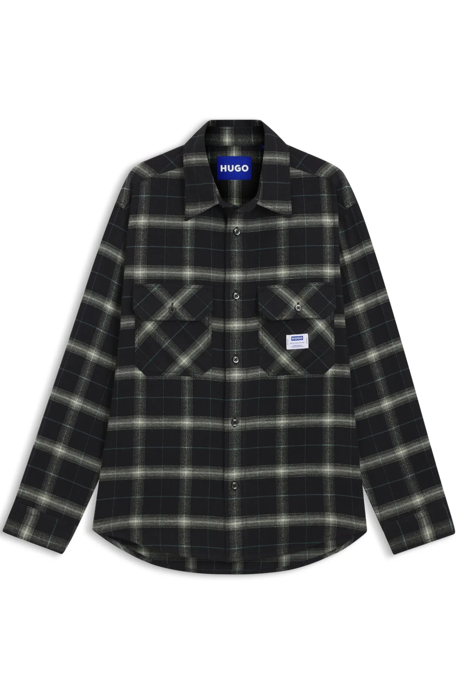 Kariertes Oversized Overshirt aus Baumwoll-Twill
