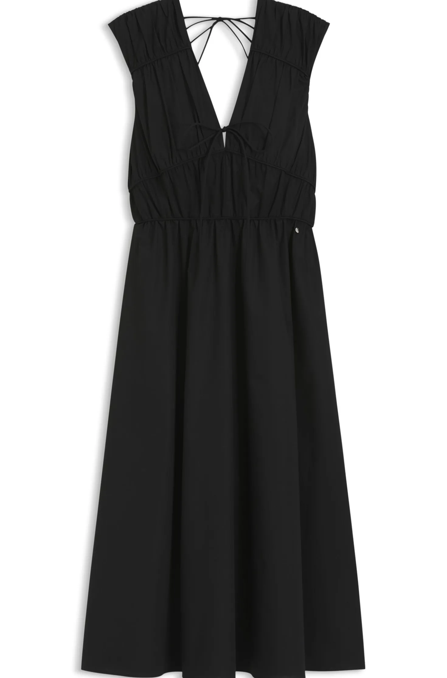 Kleid aus Baumwoll-Popeline mit gerafften Details