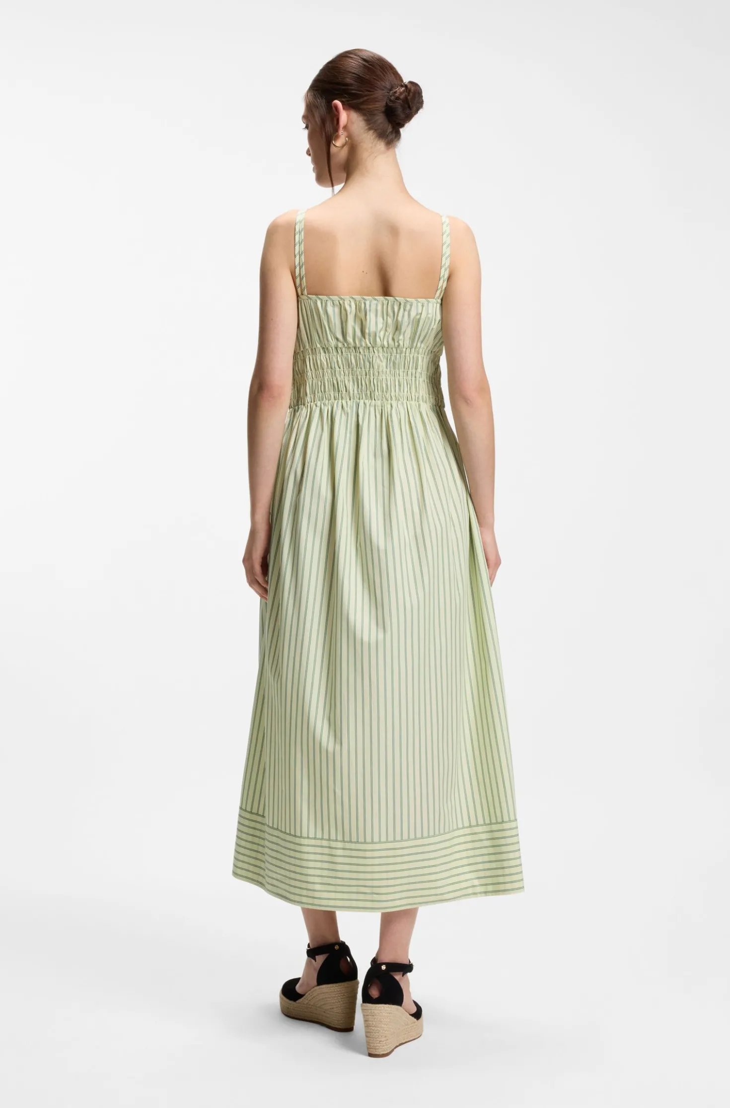 Kleid aus Baumwoll-Popeline mit vertikalen Streifen