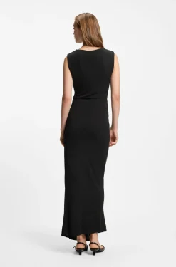 Kleid in Wickel-Optik mit Schließe