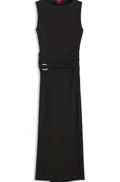 Kleid in Wickel-Optik mit Schließe
