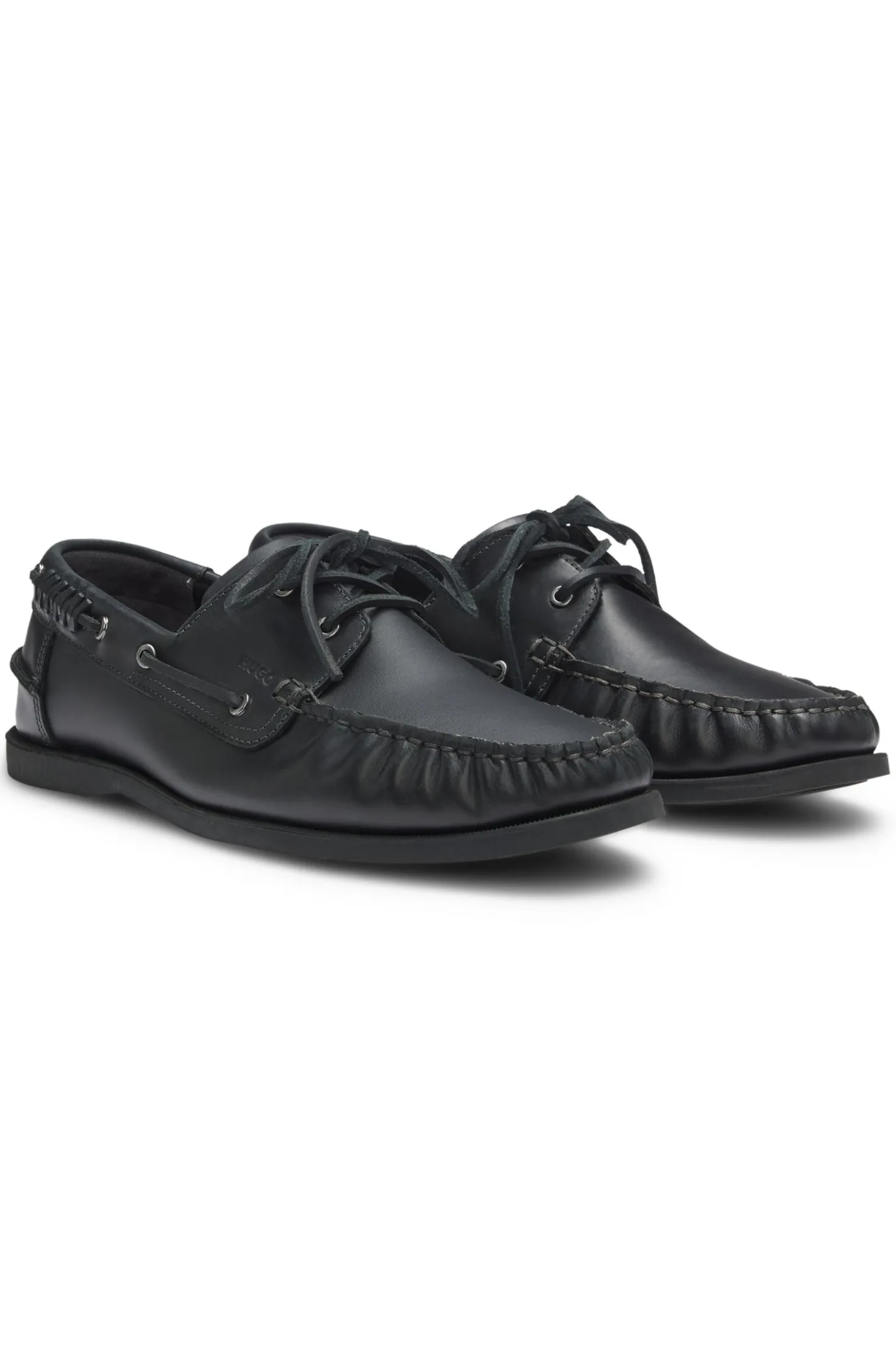 Leder-Bootsschuhe mit Schnürdetail