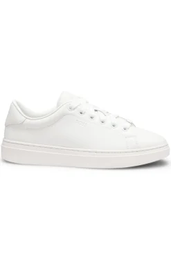 Ledersneakers mit Logo-Prägung