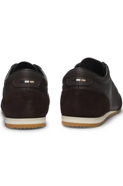 Ledersneakers mit Veloursleder-Details