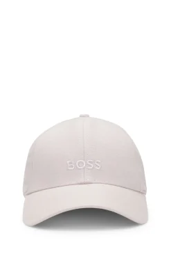 Leinen-Cap mit Logo-Stickerei