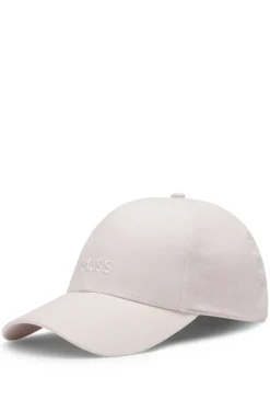 Leinen-Cap mit Logo-Stickerei