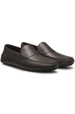 Loafer aus gewalktem Leder mit Profilsohle