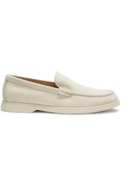 Loafer aus Veloursleder mit geprägtem Logo
