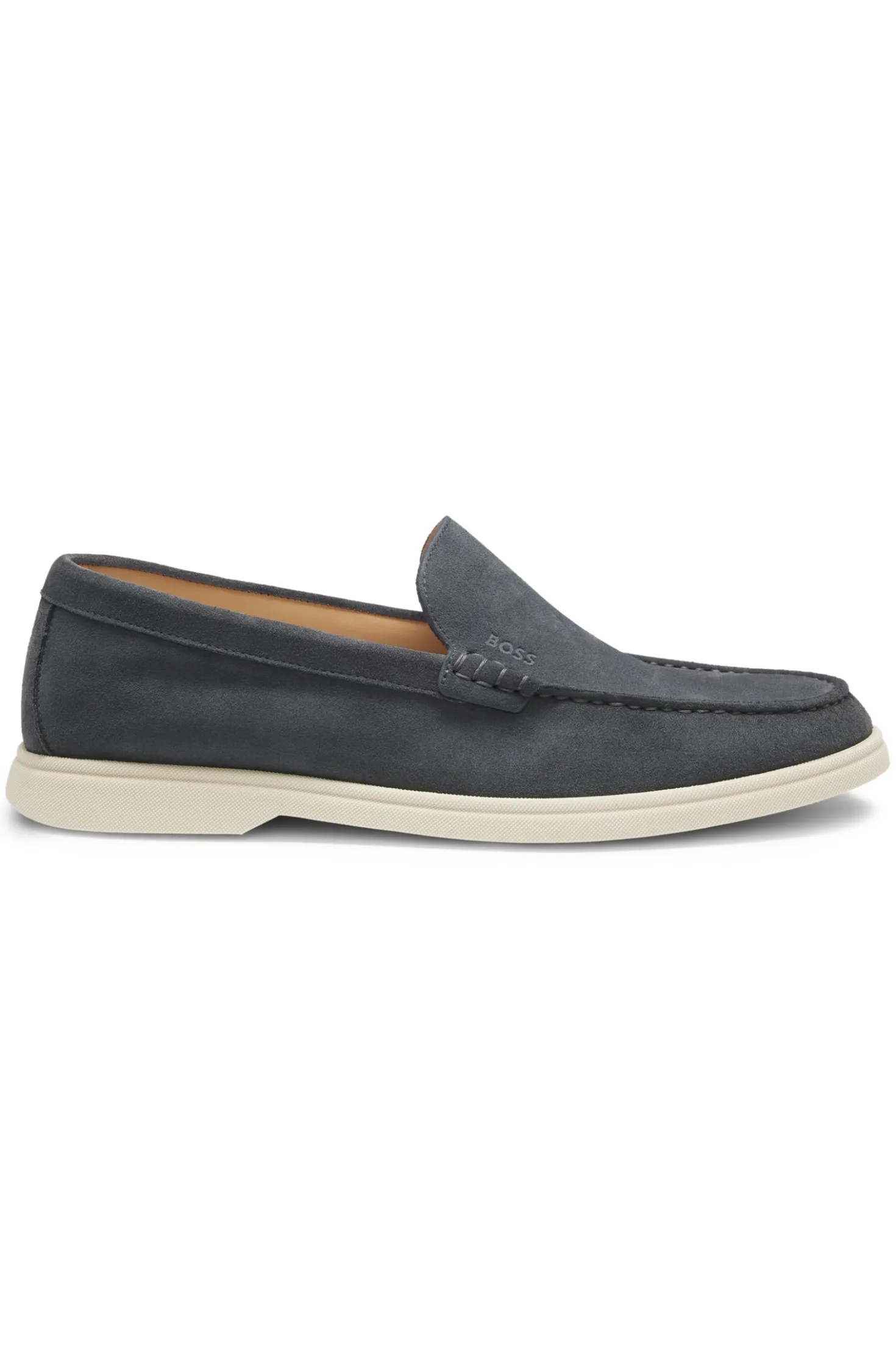 Loafer aus Veloursleder mit geprägtem Logo