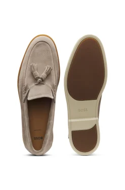 Loafer aus Veloursleder mit Quasten
