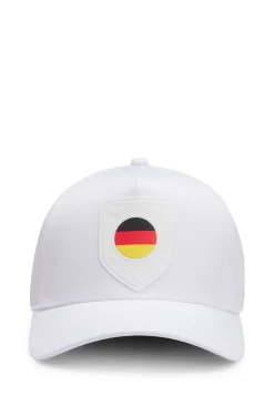 Logo-Cap aus glänzendem Twill mit Landesflaggen-Badge