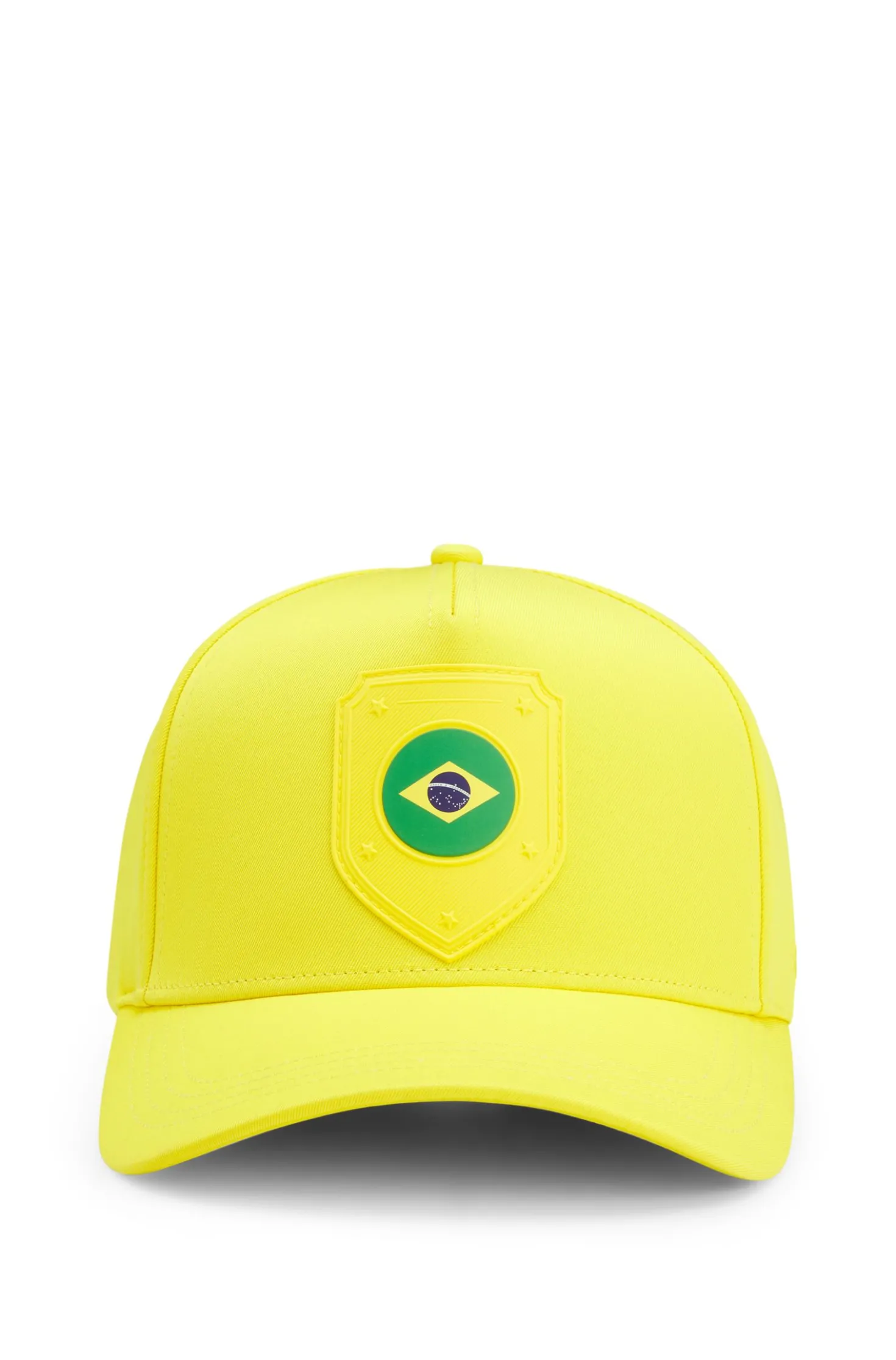 Logo-Cap aus glänzendem Twill mit Landesflaggen-Badge